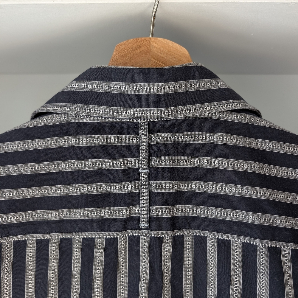 Mexx Men's Shirt Black Striped Button Down Short Sleeve Size Medium Preppy - Picture 6 of 6